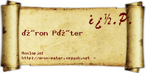 Áron Péter névjegykártya